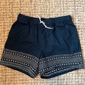 Drawstring embroidered blue shorts from asos